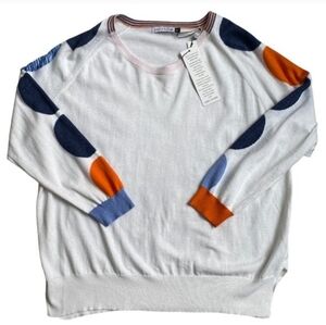 Zaket & Plover Silk Cotton Polka Dot Artsy Sleeve Normcore Light Sweater-L